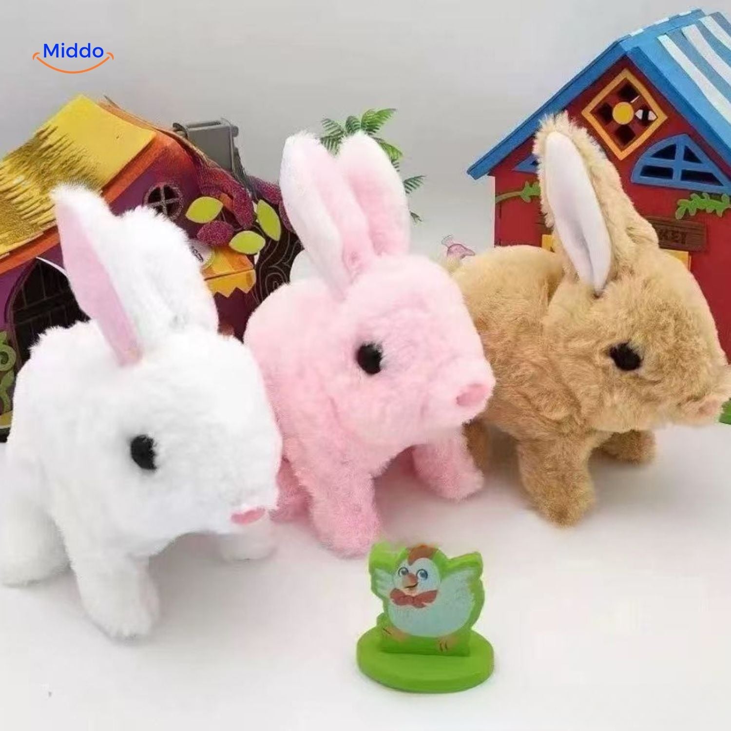 BunnyBuddy Plush schattig pluizig konijn met gele details www.middo.nl