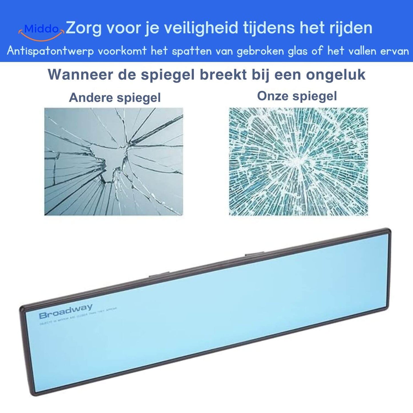 ClearView Spiegel met verbeterde zichtbaarheid voor veilige rit www.middo.nl