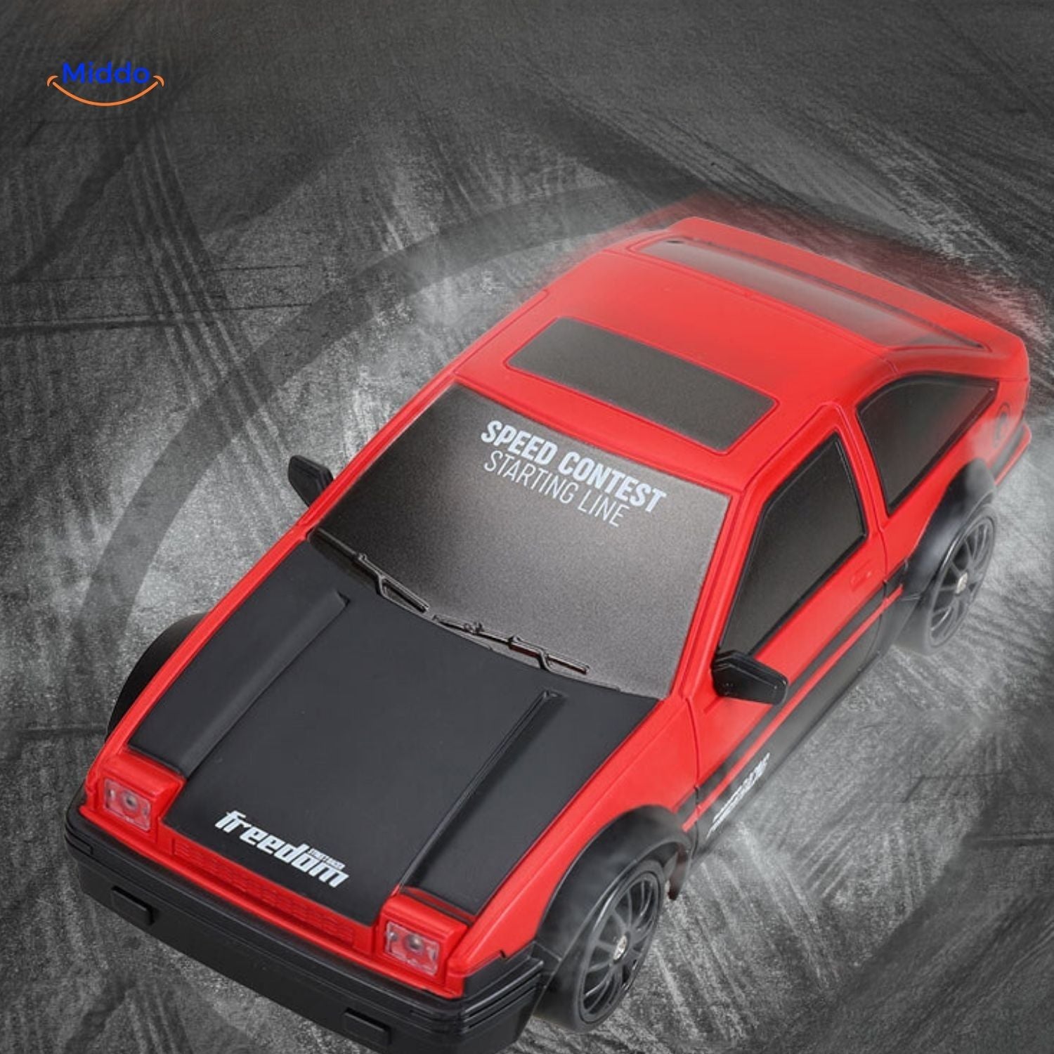 DriftMaster GTR rode auto met snelheids opschrift www.middo.nl