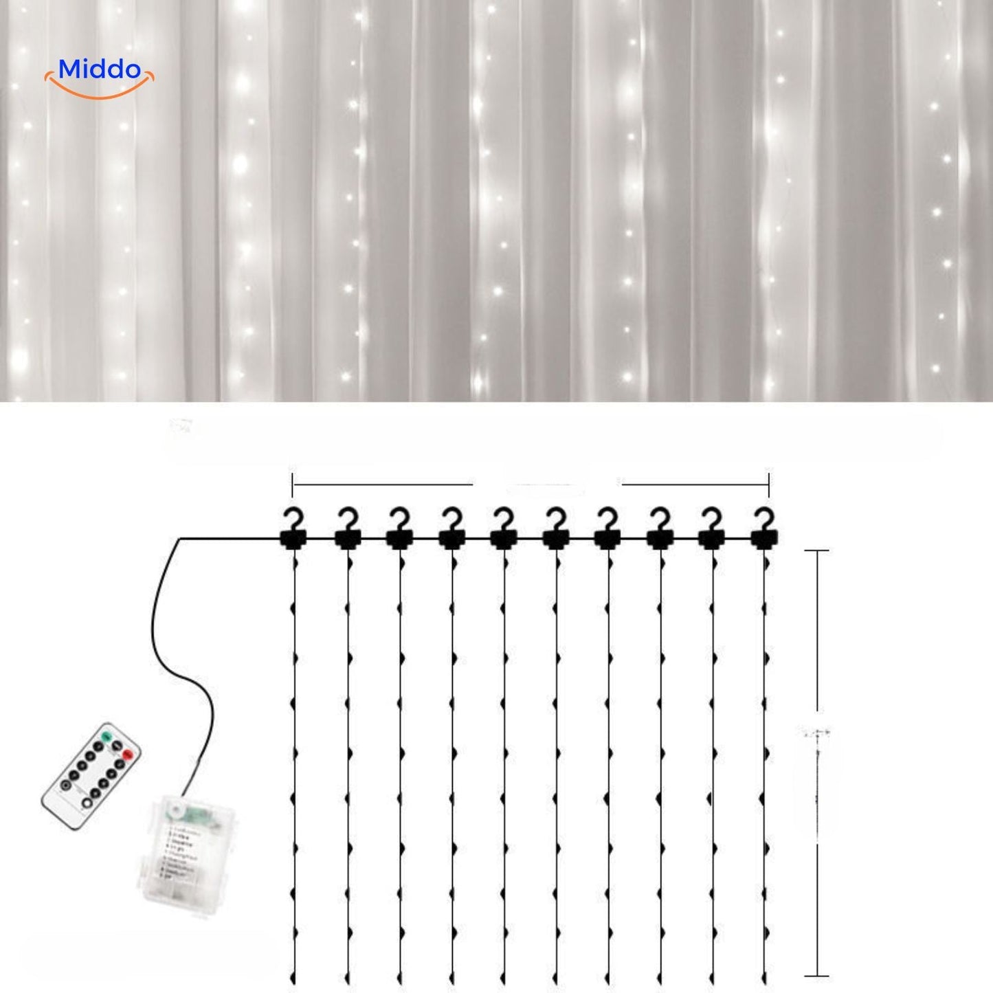 GlowStrand LED lichteffecten met sfeervolle gordijn opstelling www.middo.nl