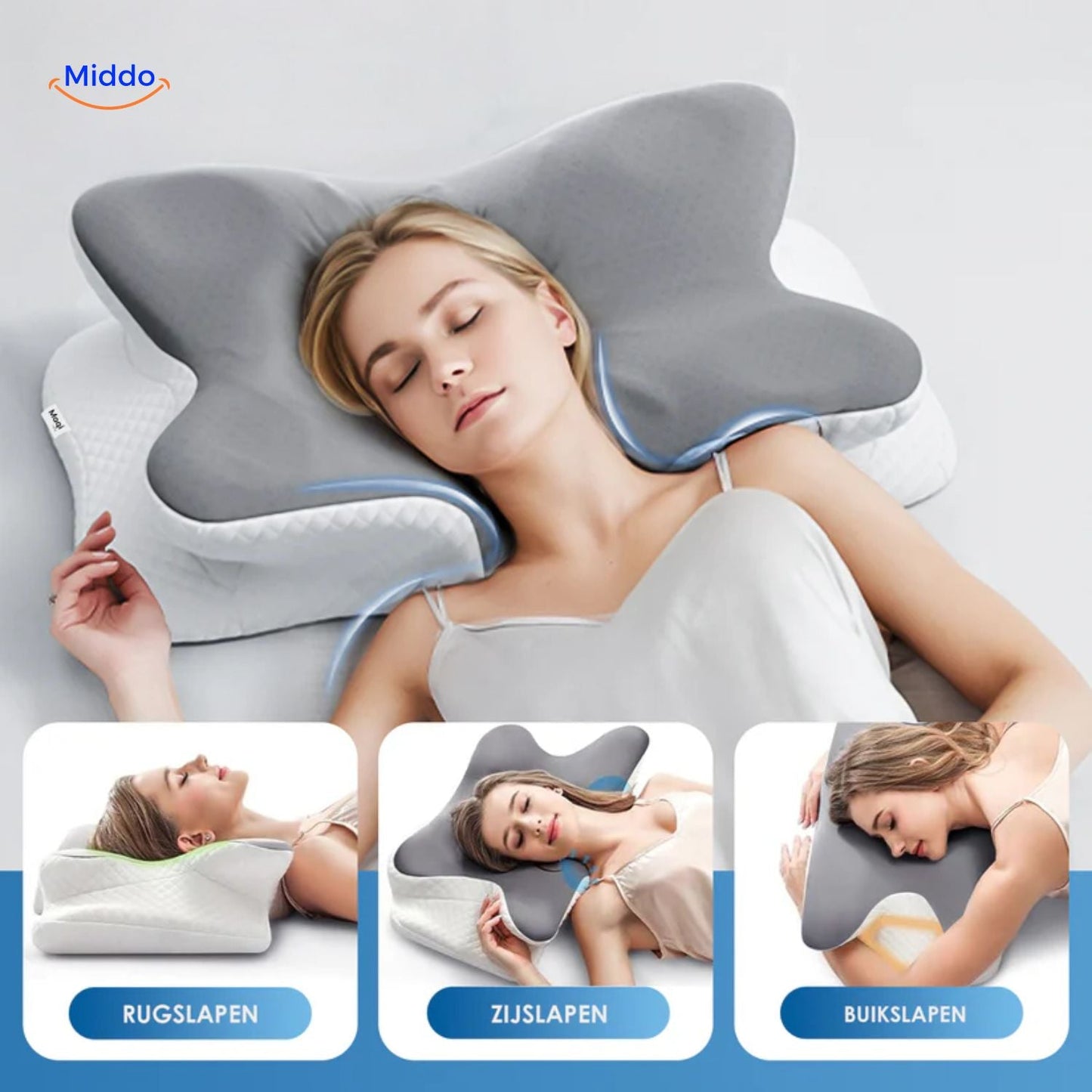 NeckRest Kussen voor comfortabele ondersteuning www.middo.nl