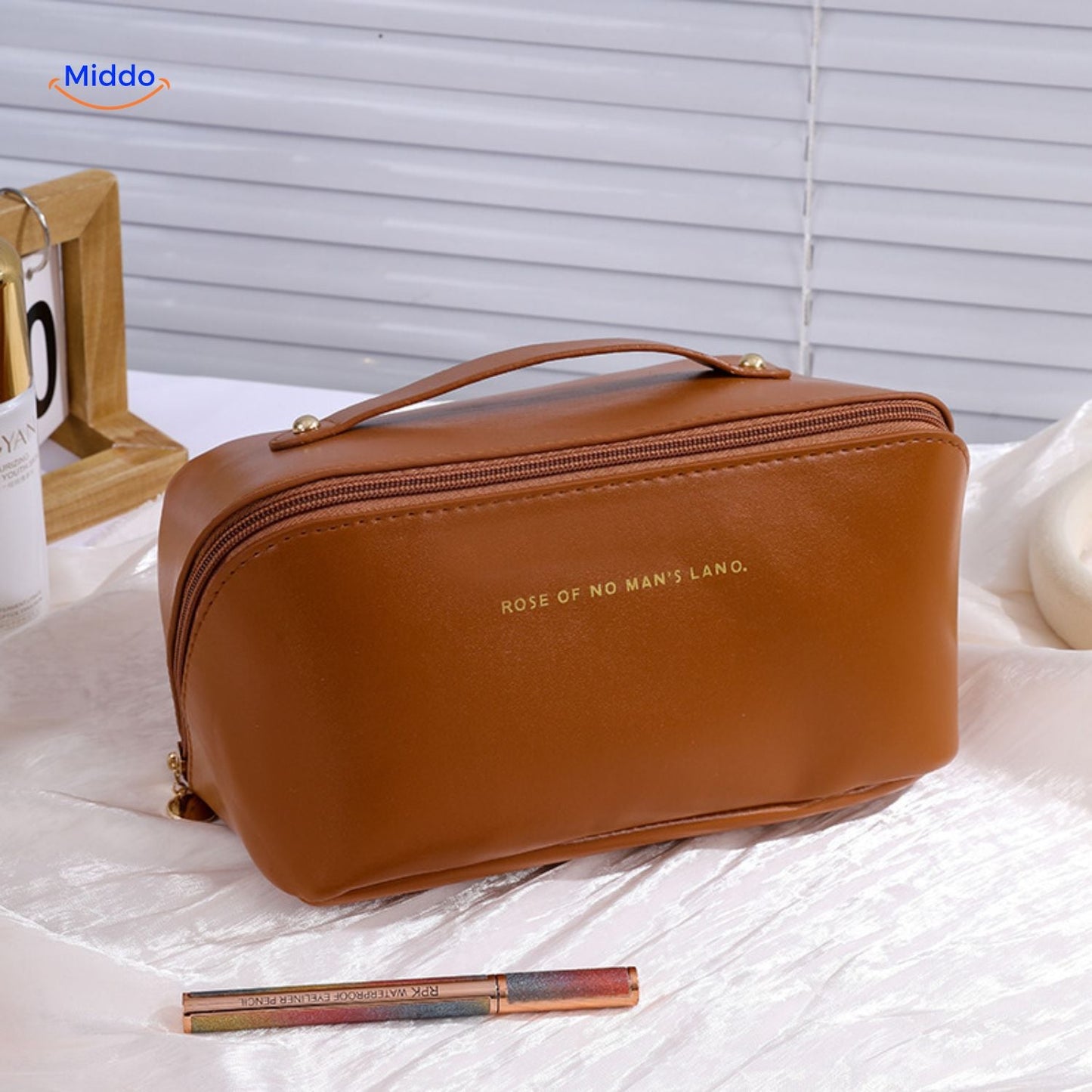 PillowPro reistasje bruin make up tas www.middo.nl