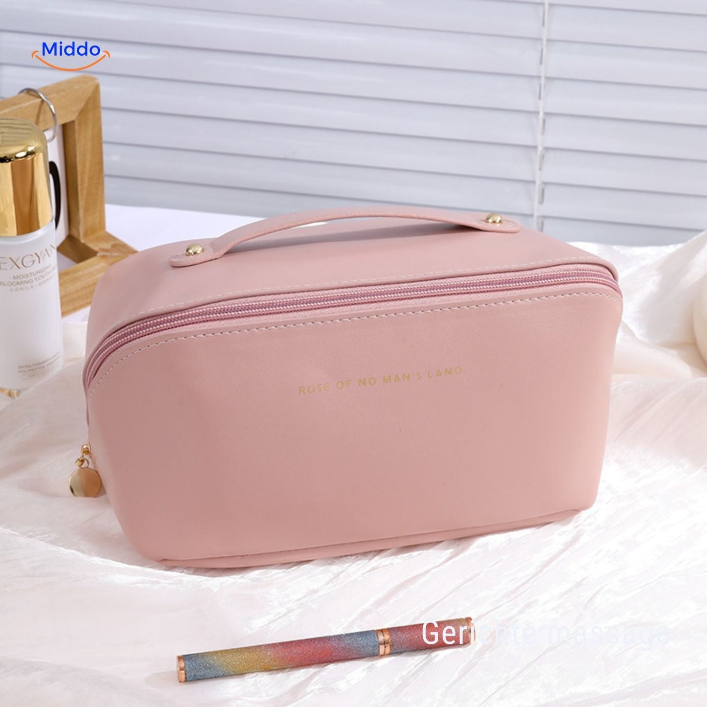 PillowPro reistasje zachte roze make up tas www.middo.nl