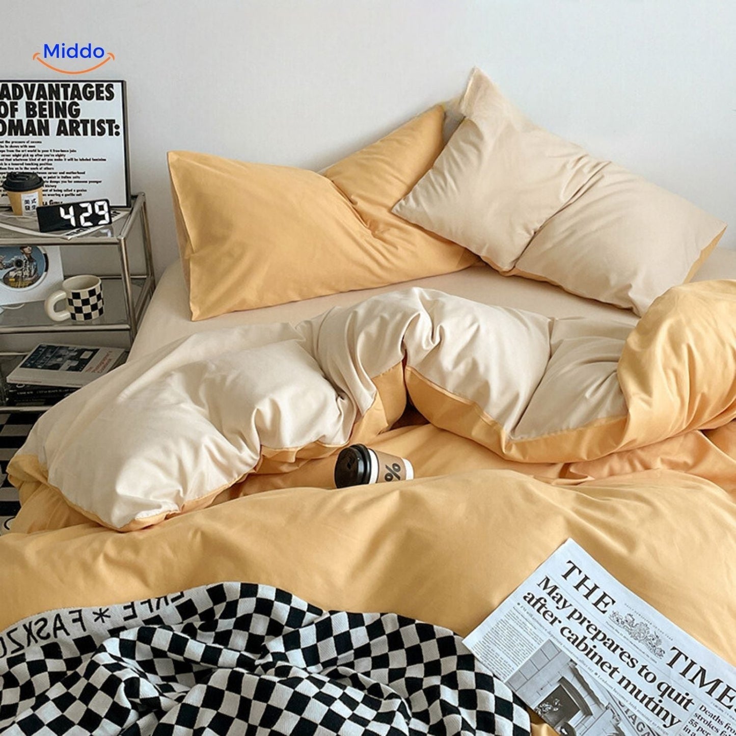 SleepNest Gezellig Dorm Set donkergrijze en blauwe combinatie met comfort www.middo.nl