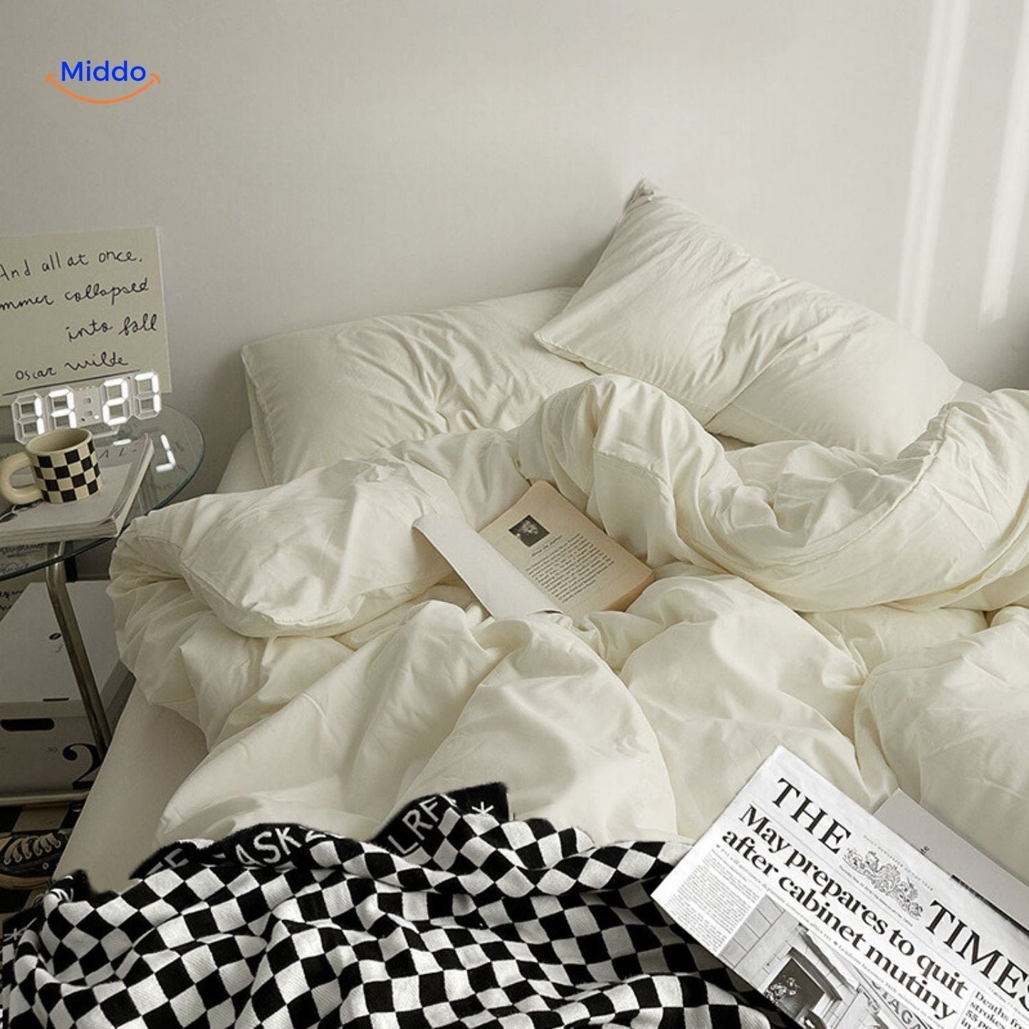 SleepNest Gezellig Dorm Set geel en creme slaapset met stijl www.middo.nl