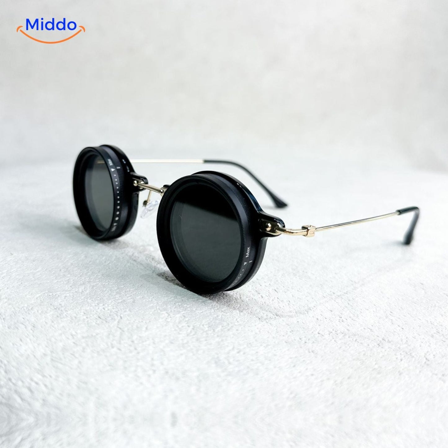 SunGuard ND9 round sunglasses with silver frame