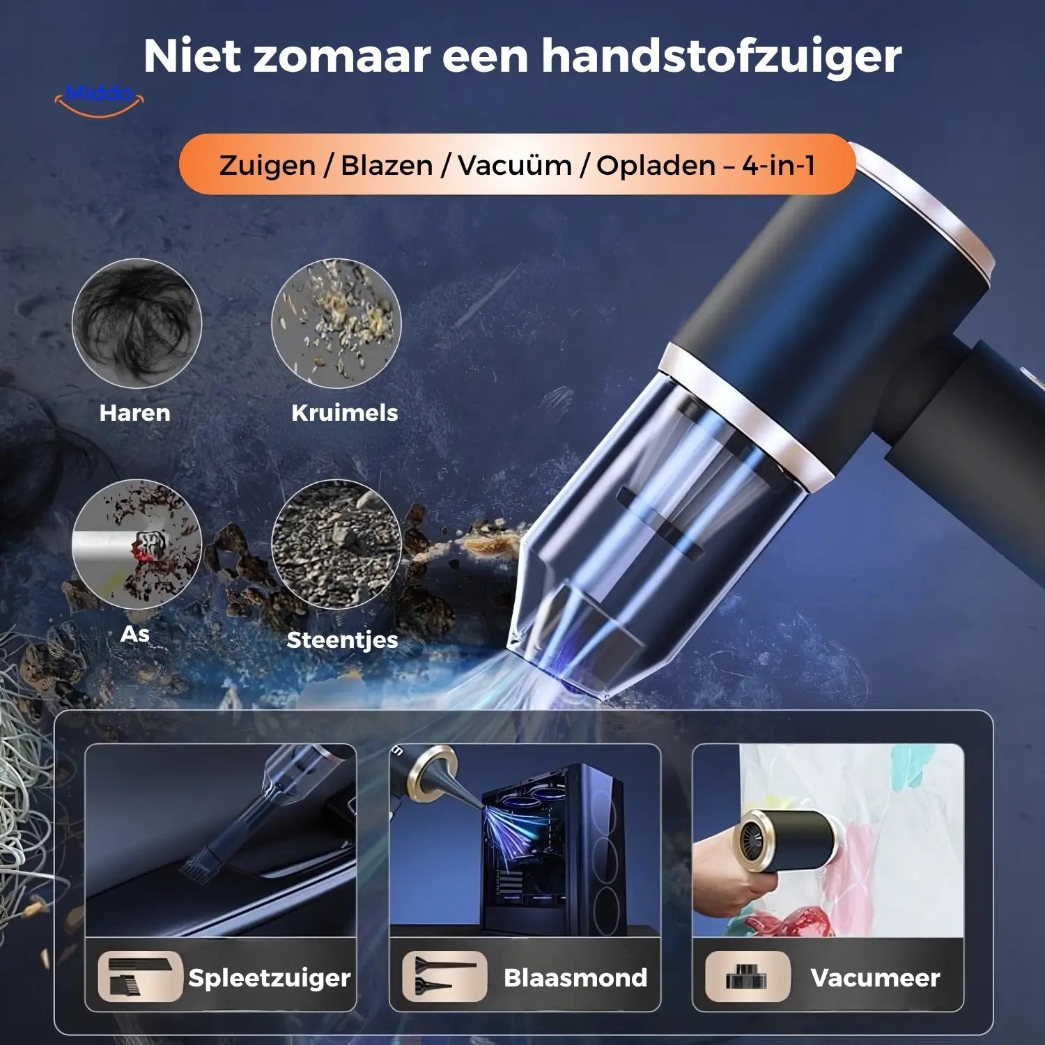 De beste handstofzuiger op de markt van Middo