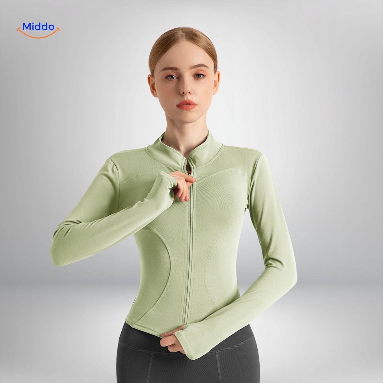 flexifit-pro-yoga-jas-groen-dames-sportjas-www.middo.nl