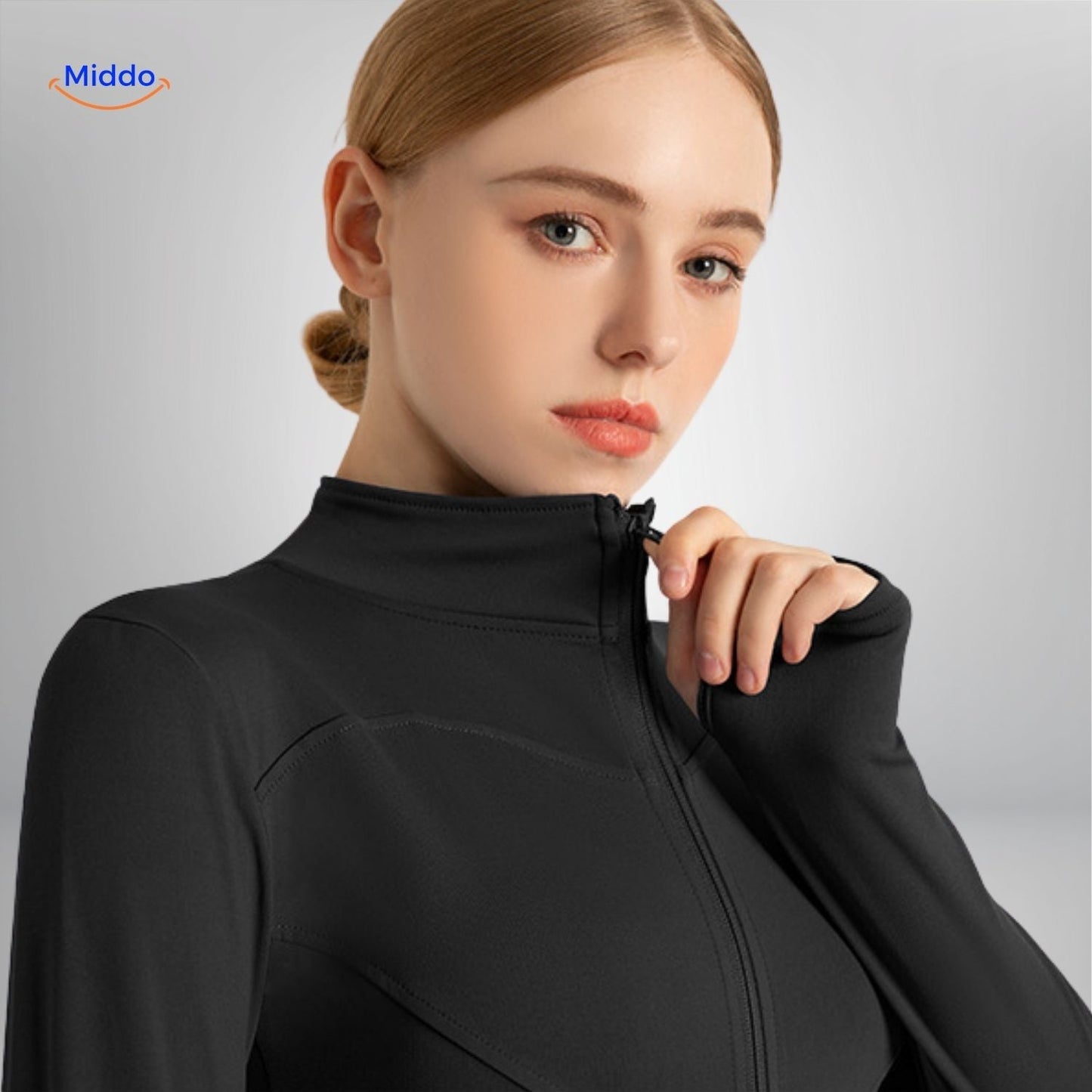 flexifit pro yoga jas zwart chique afwerking www.middo.nl