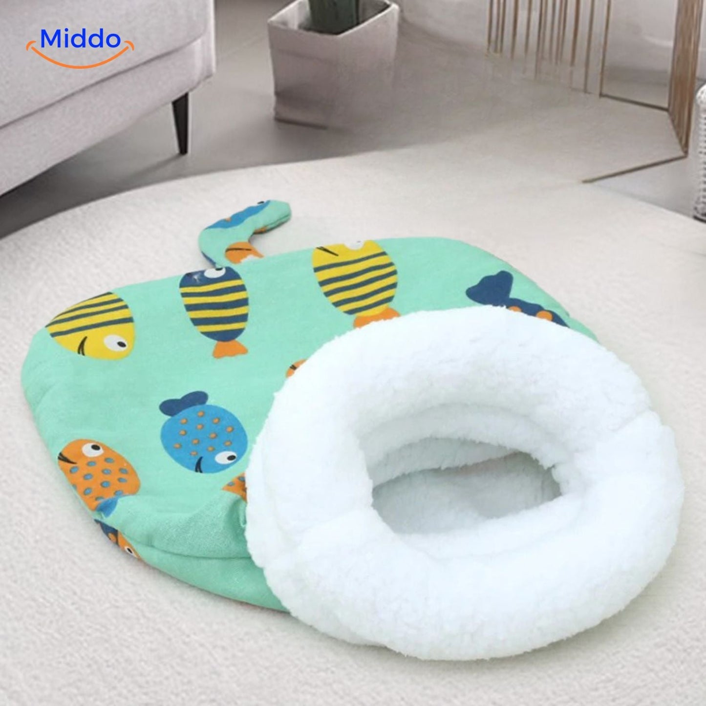 furhaven knusse kattenbed met kat binnen middo.nl