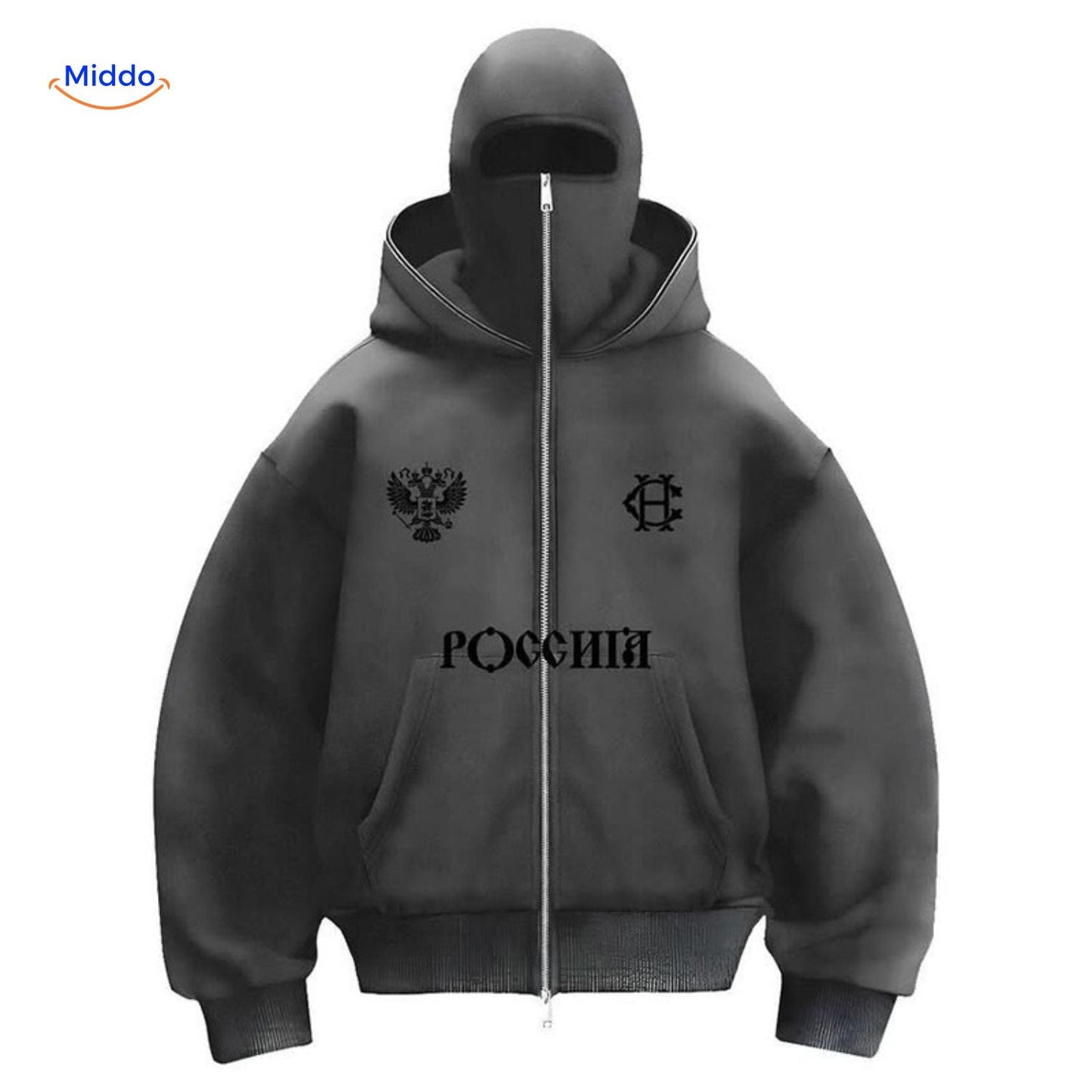 AutumnBliss Hoodie donker grijs met logo www.middo.nl