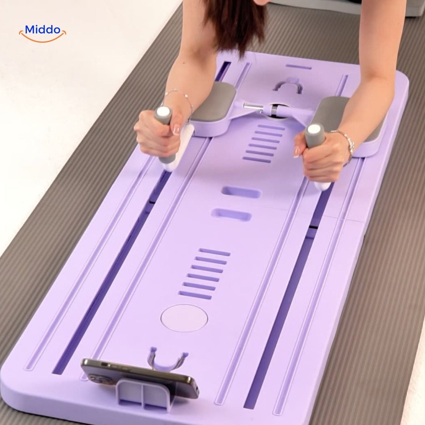 CoreFlex Fitnessbord grip oefening met telefoonhouder www.middo.nl