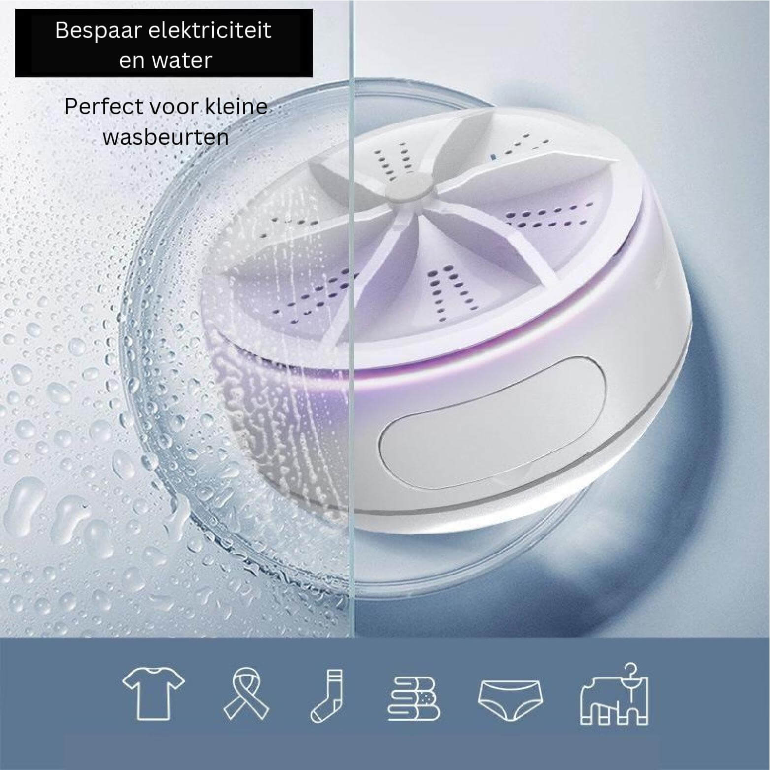 Bespaar elektriciteit en water met de EasyWash mini-wasmachine.
