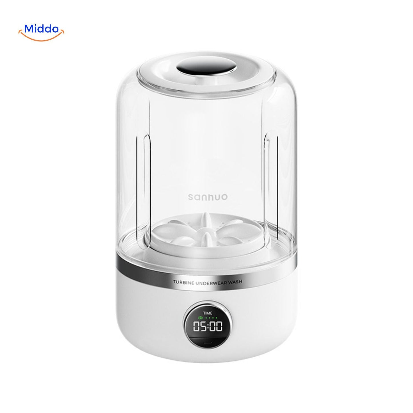 MiniWash Pro turbine ondergoed wasmachine met modern ontwerp www.middo.nl