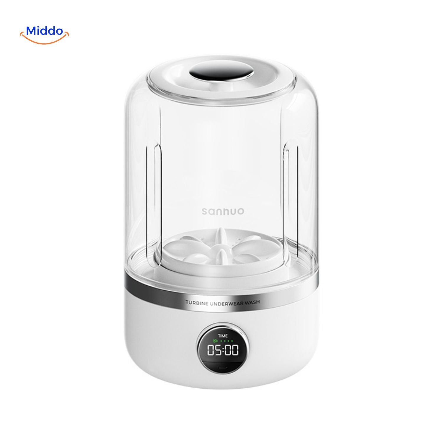 MiniWash Pro turbine ondergoed wasmachine met modern ontwerp www.middo.nl