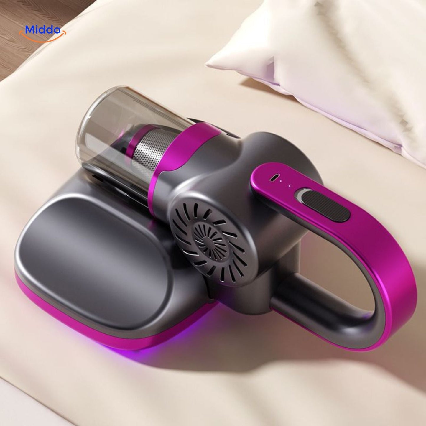 MopVac Pro draadloze zuiger met sterk zuigvermogen en licht functie www.middo.nl