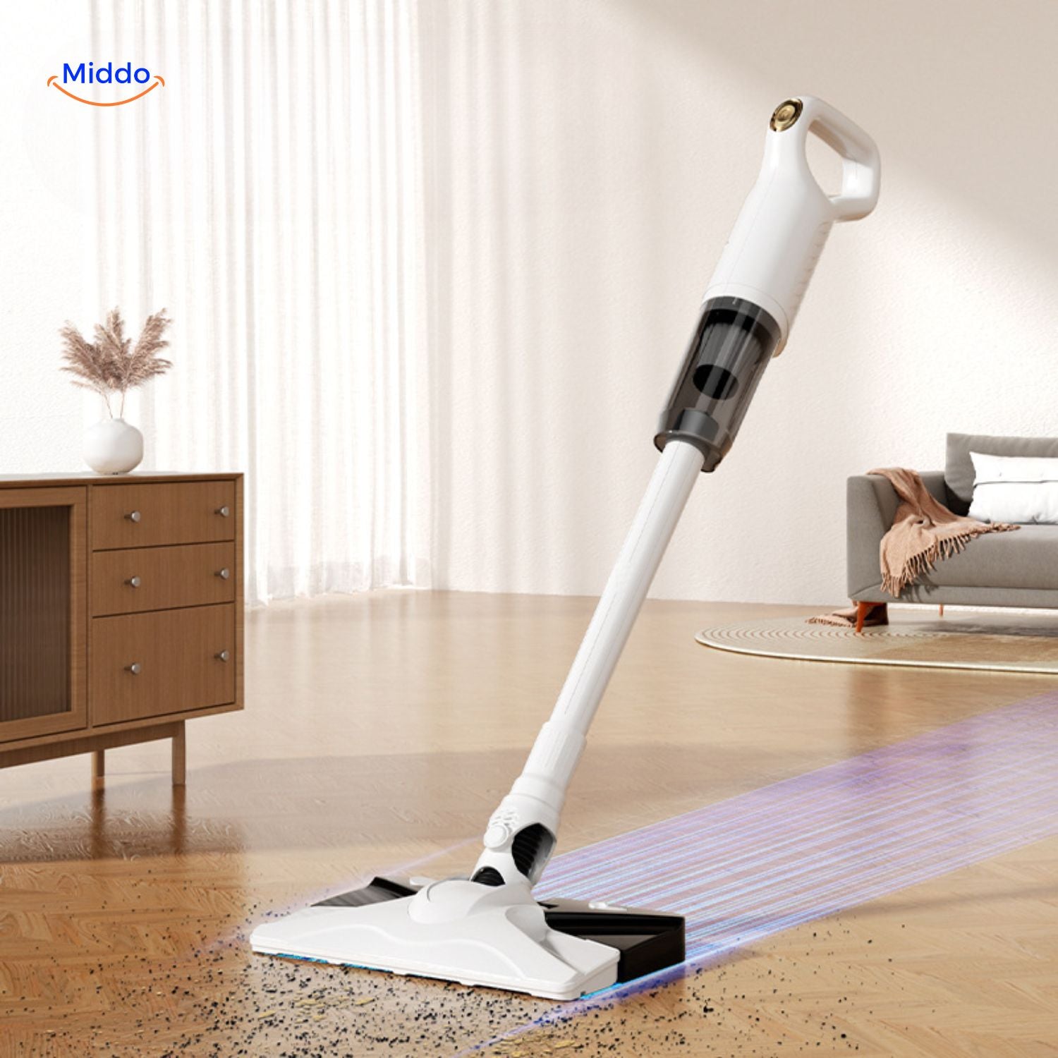 MopVac Pro draadloze zuiger voor vloeren en meubels met snelle oplaadtijd www.middo.nl
