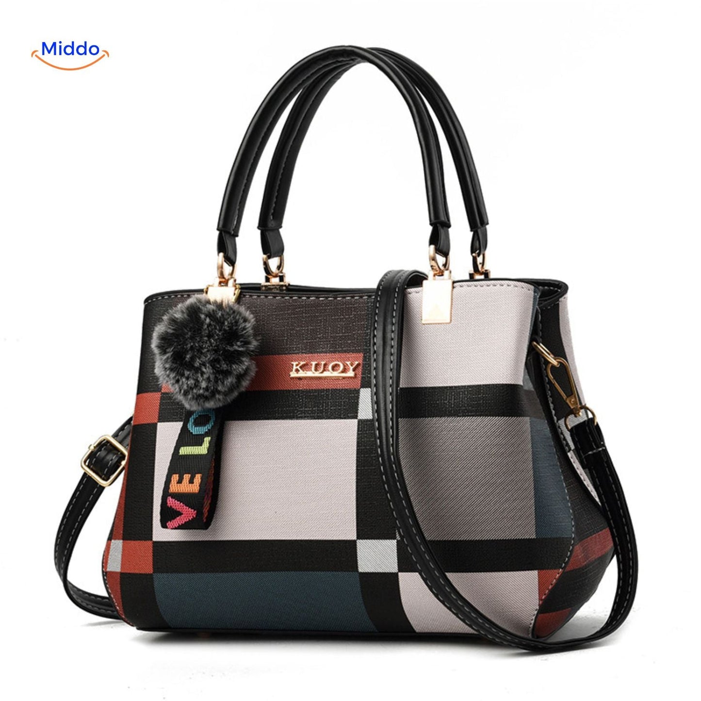 VivaLuxe Tote schakering met schattige pompon van kwast www.middo.nl