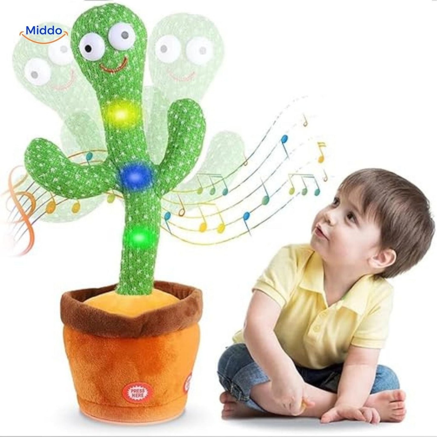 dansende cactus kind met blije gezichtsuitdrukking www.middo.nl