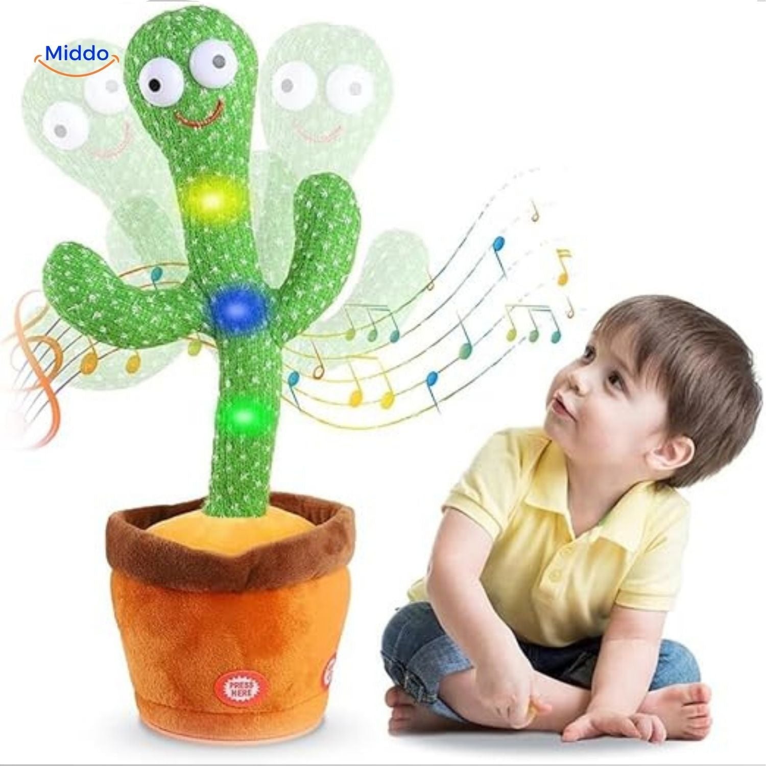 dansende cactus kind met blije gezichtsuitdrukking www.middo.nl