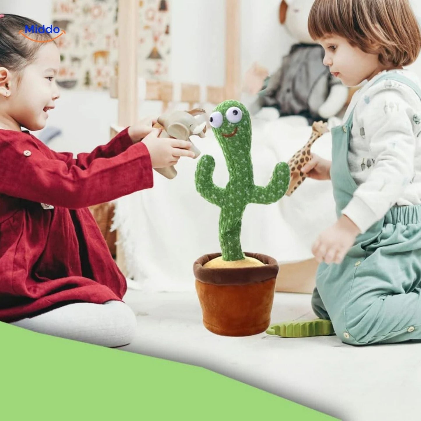 dansende cactus kinderen met speelgoed www.middo.nl