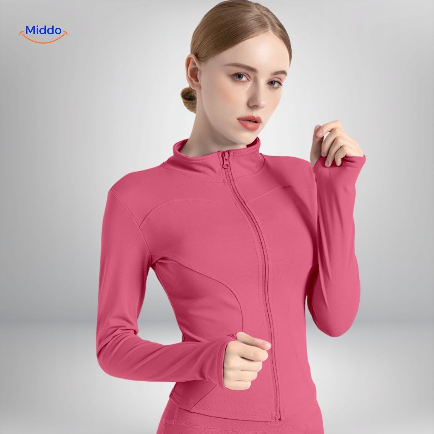flexifit pro yoga jas roze klassieke stijl www.middo.nl