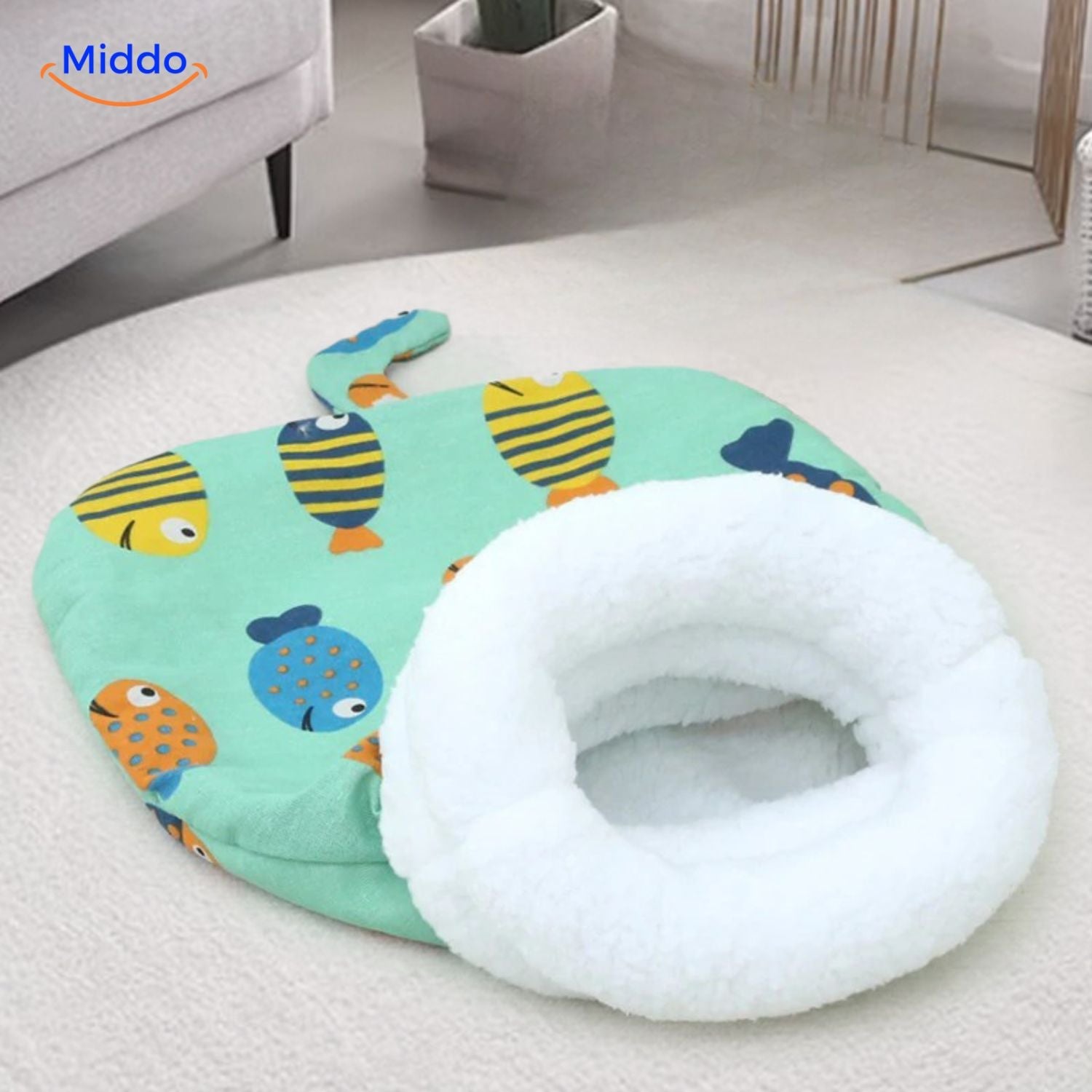 furhaven knusse kattenbed met kat binnen middo.nl