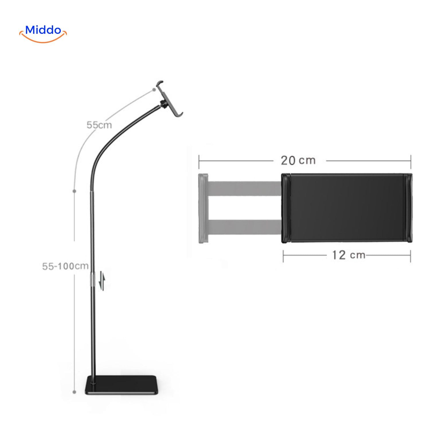 gebogen standaardontwerp voor tablet ondersteuning