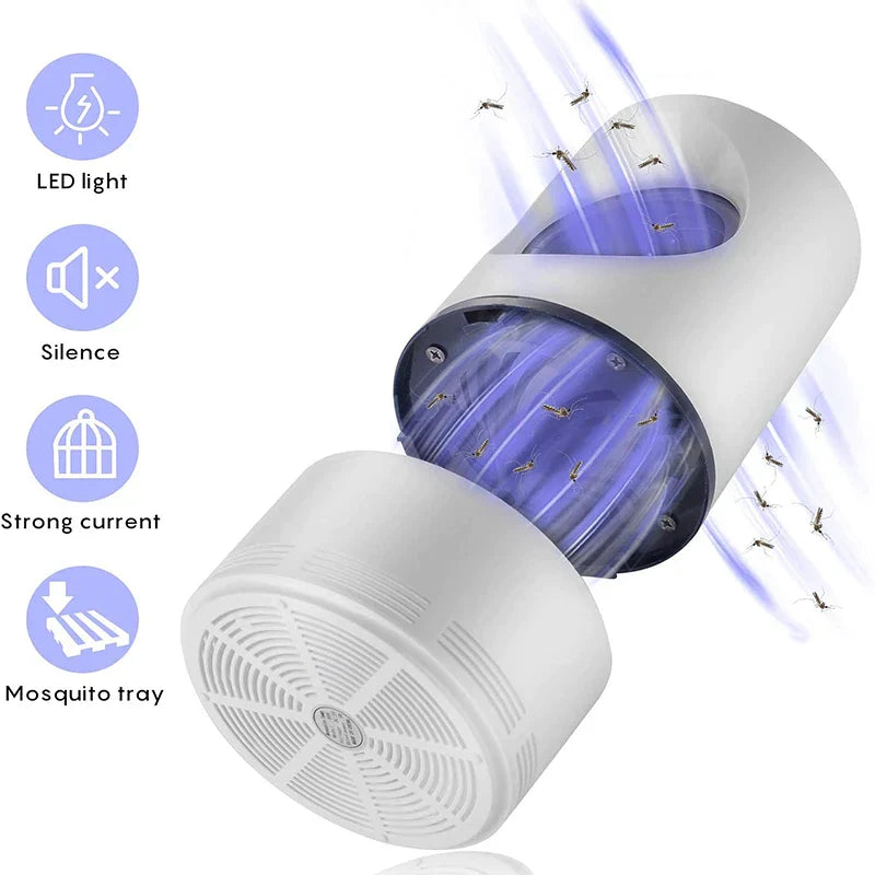 Open ZzzapAway muggenval met zicht op interne LED-verlichting.